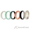 Picture of Silicone Wedding BR Solid Ring Set - Aque by ROQ for Women - 6 x 10 mm Ring