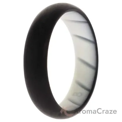 Picture of Silicone Wedding BR Solid Ring - White-Black by ROQ for Women - 8 mm Ring