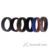 Picture of Silicone Wedding 6mm Brush 2Layer Solid Ring Set by ROQ for Men - 6 x 9 mm Ring
