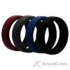 Picture of Silicone Wedding 6mm Brush 2Layer Ring Set - Bordo by ROQ for Men - 4 x 9 mm Ring