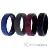 Picture of Silicone Wedding 6mm Brush 2Layer Ring Set - Bordo by ROQ for Men - 4 x 10 mm Ring