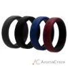 Picture of Silicone Wedding 6mm Brush 2Layer Ring Set - Bordo by ROQ for Men - 4 x 11 mm Ring