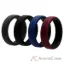 Picture of Silicone Wedding 6mm Brush 2Layer Ring Set - Bordo by ROQ for Men - 4 x 11 mm Ring
