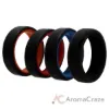 Picture of Silicone Wedding 6mm Brush 2Layer Ring Set - MultiColor by ROQ for Men - 4 x 7 mm Ring