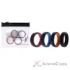Picture of Silicone Wedding 6mm Brush 2Layer Ring Set - MultiColor by ROQ for Men - 4 x 8 mm Ring