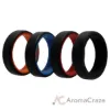 Picture of Silicone Wedding 6mm Brush 2Layer Ring Set - MultiColor by ROQ for Men - 4 x 9 mm Ring