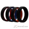 Picture of Silicone Wedding 6mm Brush 2Layer Ring Set - MultiColor by ROQ for Men - 4 x 10 mm Ring