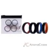 Picture of Silicone Wedding 6mm Brush 2Layer Ring Set - MultiColor by ROQ for Men - 4 x 11 mm Ring
