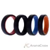 Picture of Silicone Wedding 6mm Brush 2Layer Ring Set - MultiColor by ROQ for Men - 4 x 11 mm Ring