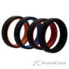 Picture of Silicone Wedding 6mm Brush 2Layer Ring Set - MultiColor by ROQ for Men - 4 x 12 mm Ring