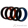 Picture of Silicone Wedding 6mm Brush 2Layer Ring Set - MultiColor by ROQ for Men - 4 x 13 mm Ring