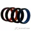 Picture of Silicone Wedding 6mm Brush 2Layer Ring Set - MultiColor by ROQ for Men - 4 x 13 mm Ring
