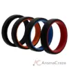 Picture of Silicone Wedding 6mm Brush 2Layer Ring Set - MultiColor by ROQ for Men - 4 x 14 mm Ring