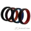 Picture of Silicone Wedding 6mm Brush 2Layer Ring Set - MultiColor by ROQ for Men - 4 x 14 mm Ring