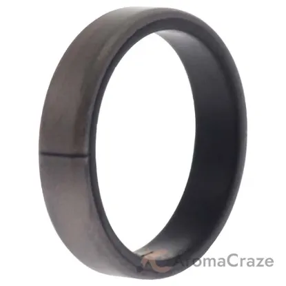 Picture of Silicone Wedding 6mm Brush 2Layer Ring - Silver by ROQ for Men - 14 mm Ring