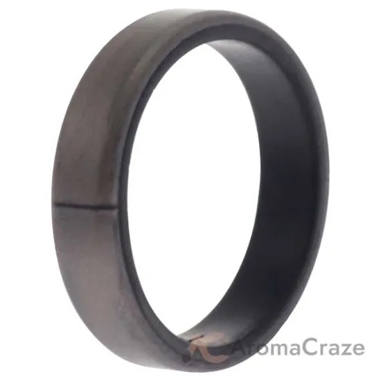 Picture of Silicone Wedding 6mm Brush 2Layer Ring - Silver by ROQ for Men - 14 mm Ring