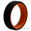 Picture of Silicone Wedding 6mm Brush 2Layer Ring - Orange-Black by ROQ for Men - 7 mm Ring