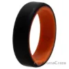 Picture of Silicone Wedding 6mm Brush 2Layer Ring - Orange-Black by ROQ for Men - 8 mm Ring