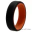 Picture of Silicone Wedding 6mm Brush 2Layer Ring - Orange-Black by ROQ for Men - 8 mm Ring