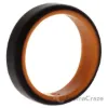 Picture of Silicone Wedding 6mm Brush 2Layer Ring - Orange-Black by ROQ for Men - 9 mm Ring