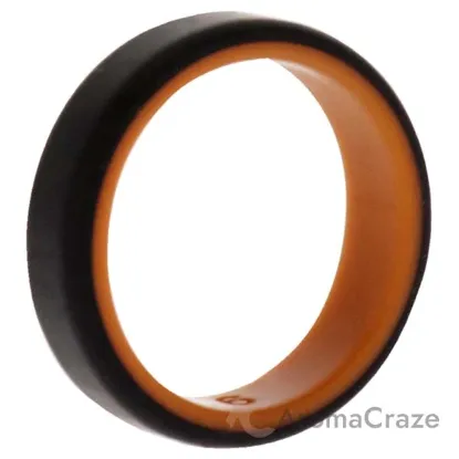 Picture of Silicone Wedding 6mm Brush 2Layer Ring - Orange-Black by ROQ for Men - 9 mm Ring