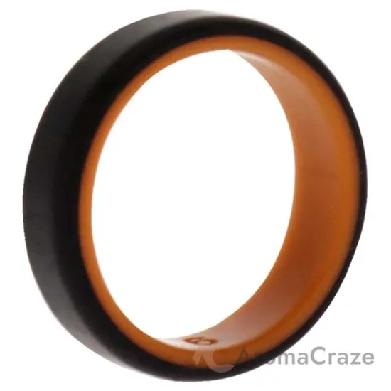 Picture of Silicone Wedding 6mm Brush 2Layer Ring - Orange-Black by ROQ for Men - 9 mm Ring