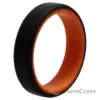 Picture of Silicone Wedding 6mm Brush 2Layer Ring - Orange-Black by ROQ for Men - 11 mm Ring