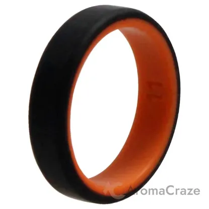 Picture of Silicone Wedding 6mm Brush 2Layer Ring - Orange-Black by ROQ for Men - 11 mm Ring