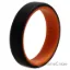 Picture of Silicone Wedding 6mm Brush 2Layer Ring - Orange-Black by ROQ for Men - 11 mm Ring
