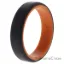 Picture of Silicone Wedding 6mm Brush 2Layer Ring - Orange-Black by ROQ for Men - 12 mm Ring