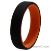 Picture of Silicone Wedding 6mm Brush 2Layer Ring - Orange-Black by ROQ for Men - 13 mm Ring