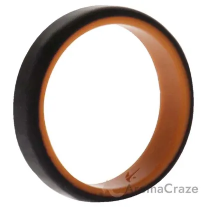 Picture of Silicone Wedding 6mm Brush 2Layer Ring - Orange-Black by ROQ for Men - 14 mm Ring