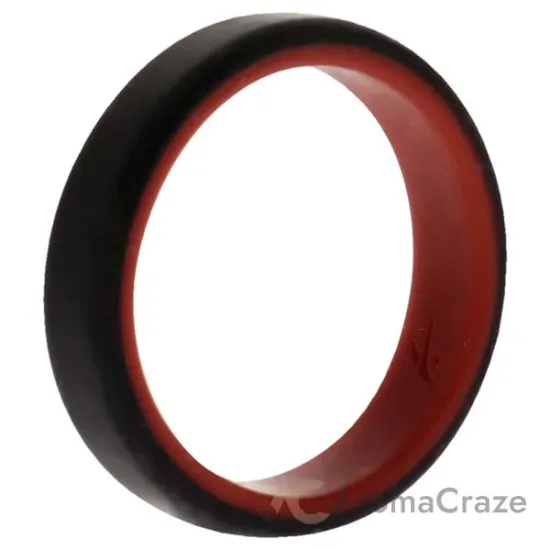 Picture of Silicone Wedding 6mm Brush 2Layer Ring - Red-Black by ROQ for Men - 12 mm Ring