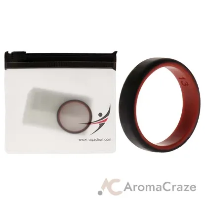 Picture of Silicone Wedding 6mm Brush 2Layer Ring - Red-Black by ROQ for Men - 13 mm Ring