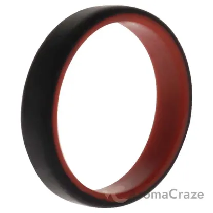 Picture of Silicone Wedding 6mm Brush 2Layer Ring - Red-Black by ROQ for Men - 14 mm Ring