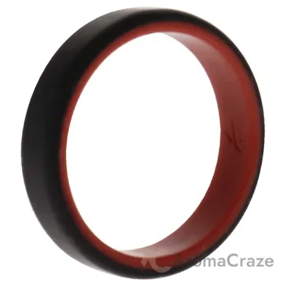 Picture of Silicone Wedding 6mm Brush 2Layer Ring - Red-Black by ROQ for Men - 16 mm Ring