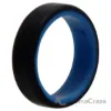Picture of Silicone Wedding 6mm Brush 2Layer Ring - Blue-Black by ROQ for Men - 7 mm Ring