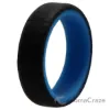 Picture of Silicone Wedding 6mm Brush 2Layer Ring - Blue-Black by ROQ for Men - 8 mm Ring