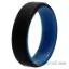 Picture of Silicone Wedding 6mm Brush 2Layer Ring - Blue-Black by ROQ for Men - 9 mm Ring