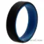 Picture of Silicone Wedding 6mm Brush 2Layer Ring - Blue-Black by ROQ for Men - 10 mm Ring