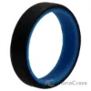 Picture of Silicone Wedding 6mm Brush 2Layer Ring - Blue-Black by ROQ for Men - 12 mm Ring