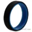 Picture of Silicone Wedding 6mm Brush 2Layer Ring - Blue-Black by ROQ for Men - 12 mm Ring