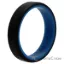 Picture of Silicone Wedding 6mm Brush 2Layer Ring - Blue-Black by ROQ for Men - 14 mm Ring