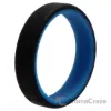 Picture of Silicone Wedding 6mm Brush 2Layer Ring - Blue-Black by ROQ for Men - 16 mm Ring