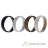 Picture of Silicone Wedding 6mm Smooth Ring Set - Marbles by ROQ for Women - 4 x 10 mm Ring
