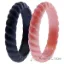 Picture of Silicone Wedding Stackble Bra Point Ring Set - Black-Rose by ROQ for Women - 2 x 4 mm Ring
