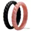 Picture of Silicone Wedding Stackble Bra Point Ring Set - Black-Rose by ROQ for Women - 2 x 7 mm Ring