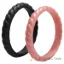 Picture of Silicone Wedding Stackble Bra Point Ring Set - Black-Rose by ROQ for Women - 2 x 10 mm Ring