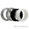 Picture of Silicone Wedding Flower Ring Set - Black-White by ROQ for Women - 4 x 4 mm Ring