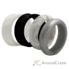 Picture of Silicone Wedding Flower Ring Set - Black-White by ROQ for Women - 4 x 5 mm Ring
